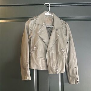 Women's Green Faux Leather Biker Jacket